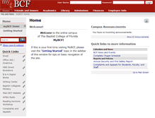 Tablet Screenshot of mybcf.baptistcollege.edu